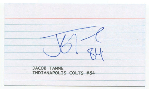Jacob Tamme Signed 3x5 Index Card Autographed Football NFL Baltimore Colts