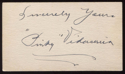 Pinky Vidacovich Signed Card  Autographed  Orchestra AUTO Cajun Pete Signature