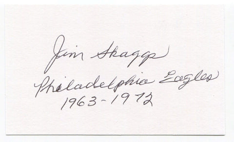 Jim Skaggs Signed 3x5 Index Card Autographed NFL Football Philadelphia Eagles
