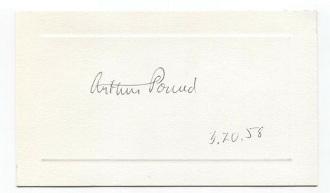 Arthur Pound Signed Card Autographed Signature Journalist Author