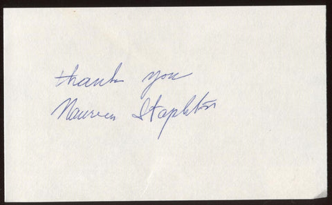 Maureen Stapleton Signed Index Card Signature Autographed AUTO