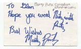 Marty Putz Signed 3x5 Index Card Autographed Signature Comedian Comic Actor