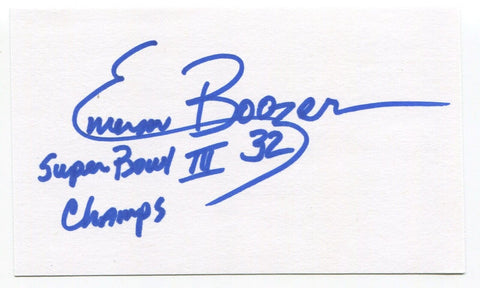 Emerson Boozer Signed 3x5 Index Card Autographed NFL Football New York Jets