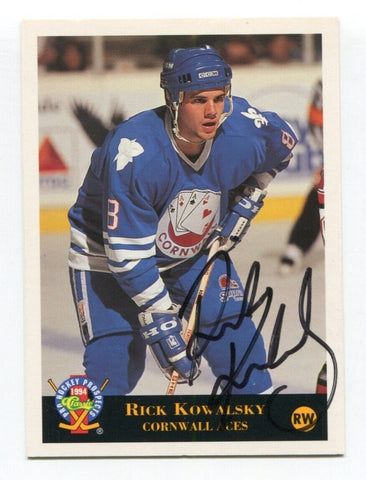 1994 Classic Pro Prospects Rick Kowalsky Signed Card Hockey Autograph AUTO #136