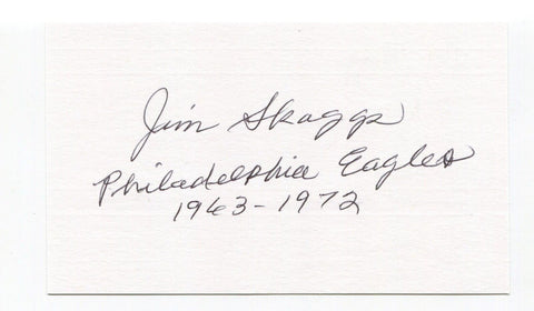 Jim Skaggs Signed 3x5 Index Card Autographed NFL Football Philadelphia Eagles