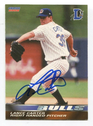 2002 Choice Lance Carter Signed Card Baseball Autographed MLB AUTO #6