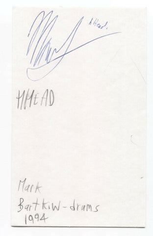 hHead - Mark Bartkiw Signed 3x5 Index Card Autographed Signature