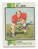 1973 Topps Len St. Jean Signed NFL Football Card Autographed AUTO #168