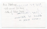 Abie Abraham Signed 3x5 Index Card Autographed Ghost of Bataan WWII US Army