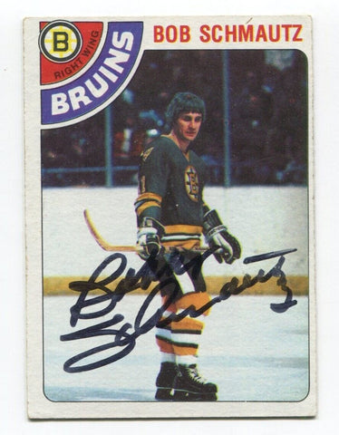 1978-79 Topps Bob Schmautz Signed NHL Hockey Card Autographed AUTO #248