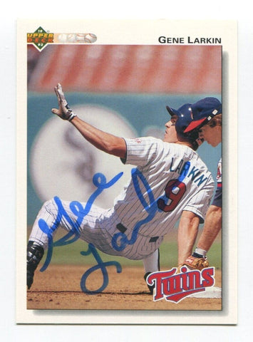 1991 Upper Deck Gene Larkin Signed Card Baseball Autograph MLB AUTO #187