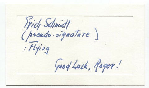 Erich Schmidt Signed Card Autographed Signature Archaeologist SCARCE