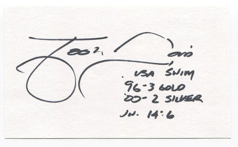 Josh Davis Signed 3x5 Index Card Autographed Swimmer Olympic Gold Medalist
