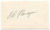 Ed Flanagan Signed 3x5 Index Card Autographed NFL Football Detroit Lions
