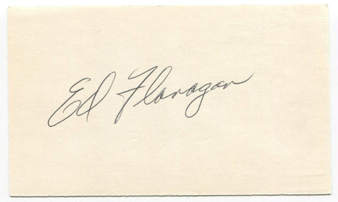 Ed Flanagan Signed 3x5 Index Card Autographed NFL Football Detroit Lions