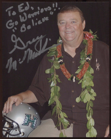 Greg McMackin Signed 8x10 Photo College NCAA Football Coach Autograph Hawaii