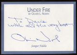 Oliver North Signed Book Plate Card Autographed Signature AUTO Under Fire