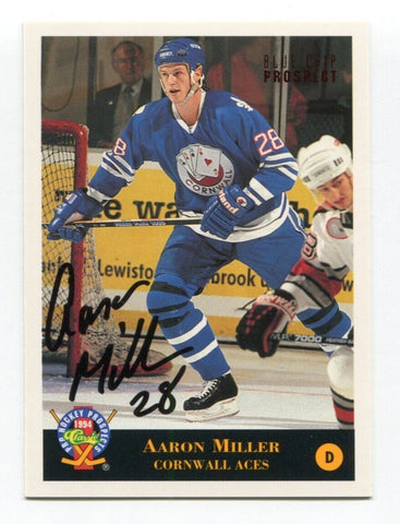 1994 Classic Prospect Aaron Miller Signed Card Hockey Autograph AUTO #105 Aces