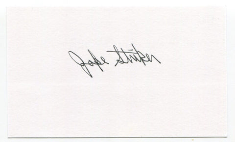 Jake Striker Signed 3x5 Index Card Autographed Baseball 1959 Cleveland Indians