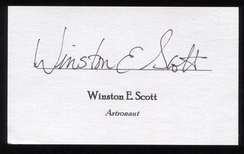 Winston E. Scott Signed 3x5 Index Card Signature Autographed NASA Astronaut
