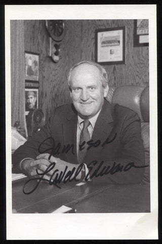 LaVell Edwards Signed Photo Autographed Signature BYT Football Coach
