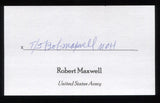 Robert Maxwell Signed 3x5 Index Card Signature Autographed Medal of Honor