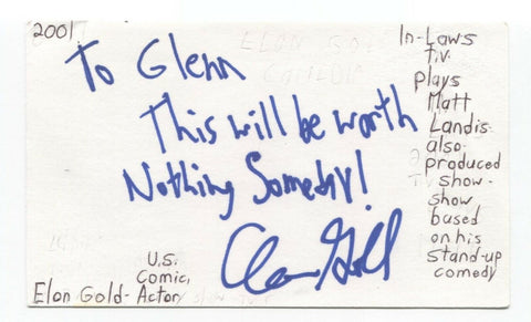 Elon Gold Signed 3x5 Index Card Autographed Signature Comedian Comic Actor
