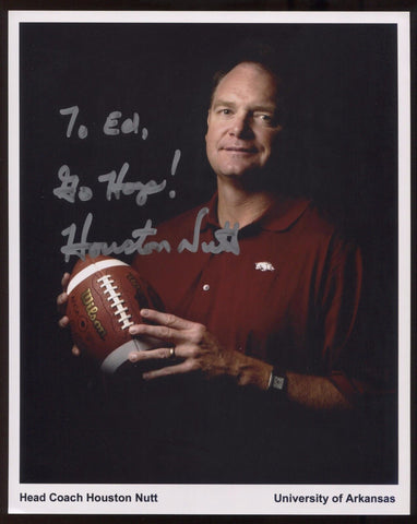 Houston Nutt Signed 8x10 Photo College NCAA Football Coach Autograph Arkansas