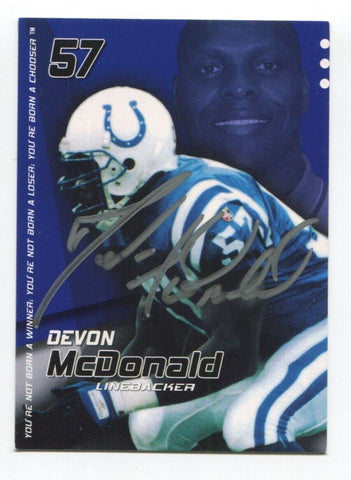 Sports World Ministries Promo Card Devon McDonald Signed Card Football Autograph