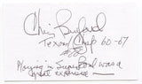 Chris Burford Signed 3x5 Index Card Autograph NFL Football Dallas Texans