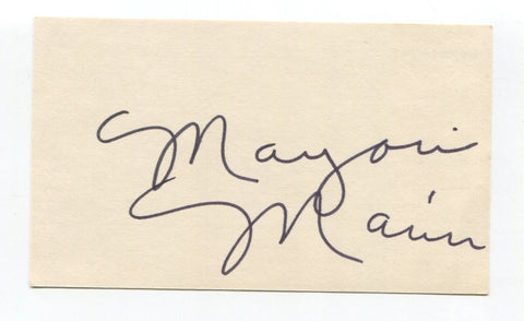 Marjorie Main Signed 3x5 Index Card Autographed Actress Ma And Pa Kettle