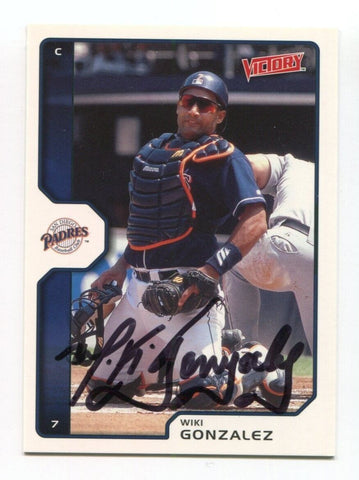 2002 Upper Deck Victory Wiki Gonzales Signed Card Baseball Autographed AUTO #427