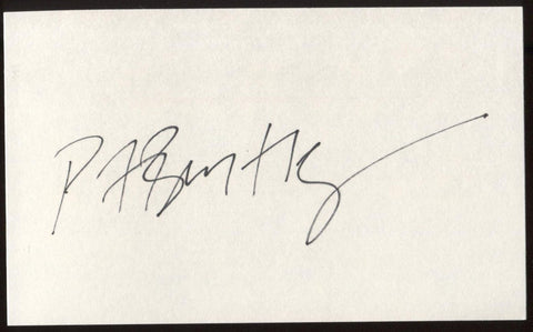 P.F. Bentley Signed Index Card Signature Autographed AUTO