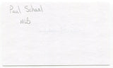Paul Schaal Signed 3x5 Index Card Autographed MLB Baseball California Angels