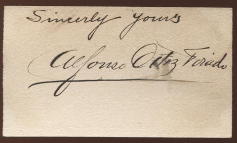 Alfonso Ortiz Tirado (d 1960) Signed Card Autographed Opera Singer Signature