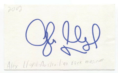 Alex Lloyd Signed 3x5 Index Card Autographed Signature Singer Songwriter