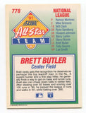 1992 Score All Star Brett Butler Signed Card Baseball Autographed Auto #778