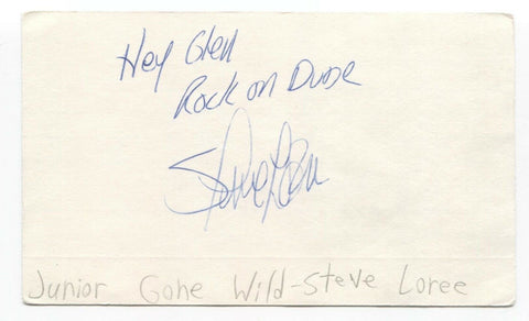 Jr. Gone Wild - Steve Loree Signed 3x5 Index Card Autographed Signature Junior