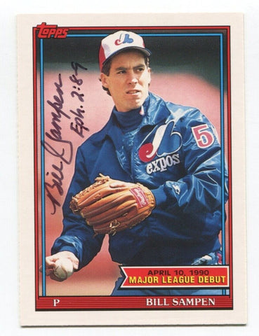 1991 Topps ML Debut Bill Sampen Signed Card Baseball Autographed AUTO #138