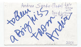 Andrea Sande Signed 3x5 Index Card Autographed David Letterman Show Model