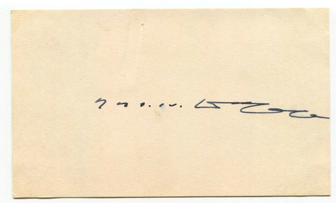 James H. Duff Signed 3x5 Index Card Autographed Signature Pennsylvania Governor