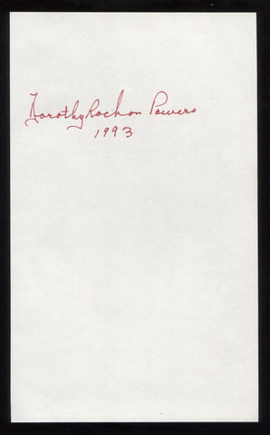 Dorothy Rochon Powers Signed Book Page Cut Autographed Cut Signature