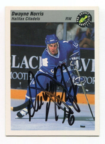 1993 Classic Pro Prospects Dwayne Norris Signed Card Hockey Autograph AUTO #66