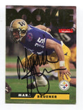 1995 SkyBox Mark Bruener Signed Card Football Autograph NFL AUTO #189 RC
