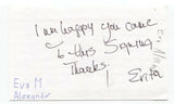 Eva M. Alexander Signed 3x5 Index Card Autographed Signature Author Writer