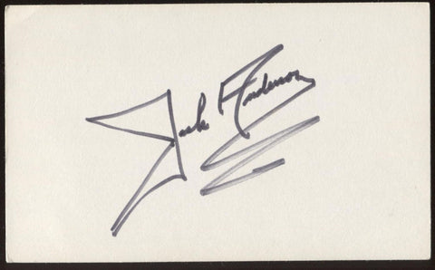 Jack Anderson Signed Index Card 3x5 Autographed Signature AUTO