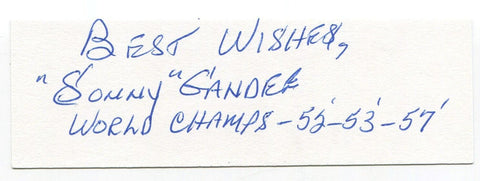 Sonny Gandee Signed 3x5 Index Card Autographed NFL Football 1952 Detroit Lions
