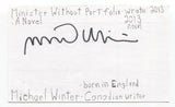 Michael Winter Signed 3x5 Index Card Autographed Signature Author Writer