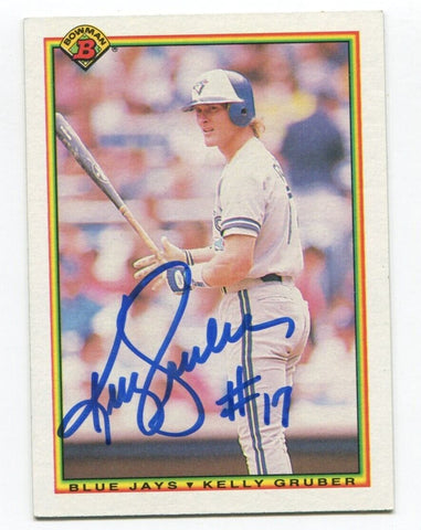 1990 Bowman Kelly Gruber Signed Card Baseball Autographed AUTO #519