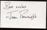 Joan Plowright Signed Index Card Signature Autographed AUTO